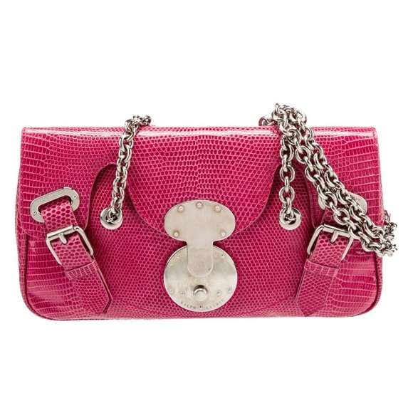 Ralph Lauren Collection Ricky Bag Lizard Pink Chain Shoulder Purse Y2k 09s $12K - Picture 2 of 15